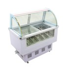 Commercial 12 Pan Ice Cream Showcase Hard Ice Cream Display Case Gelato Freezer