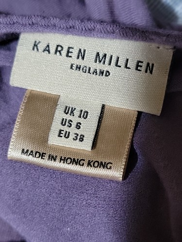 Exquisite Karen Millen England Women Purple Draped Back 6 Womens Top Blouse#7 - Picture 8 of 10