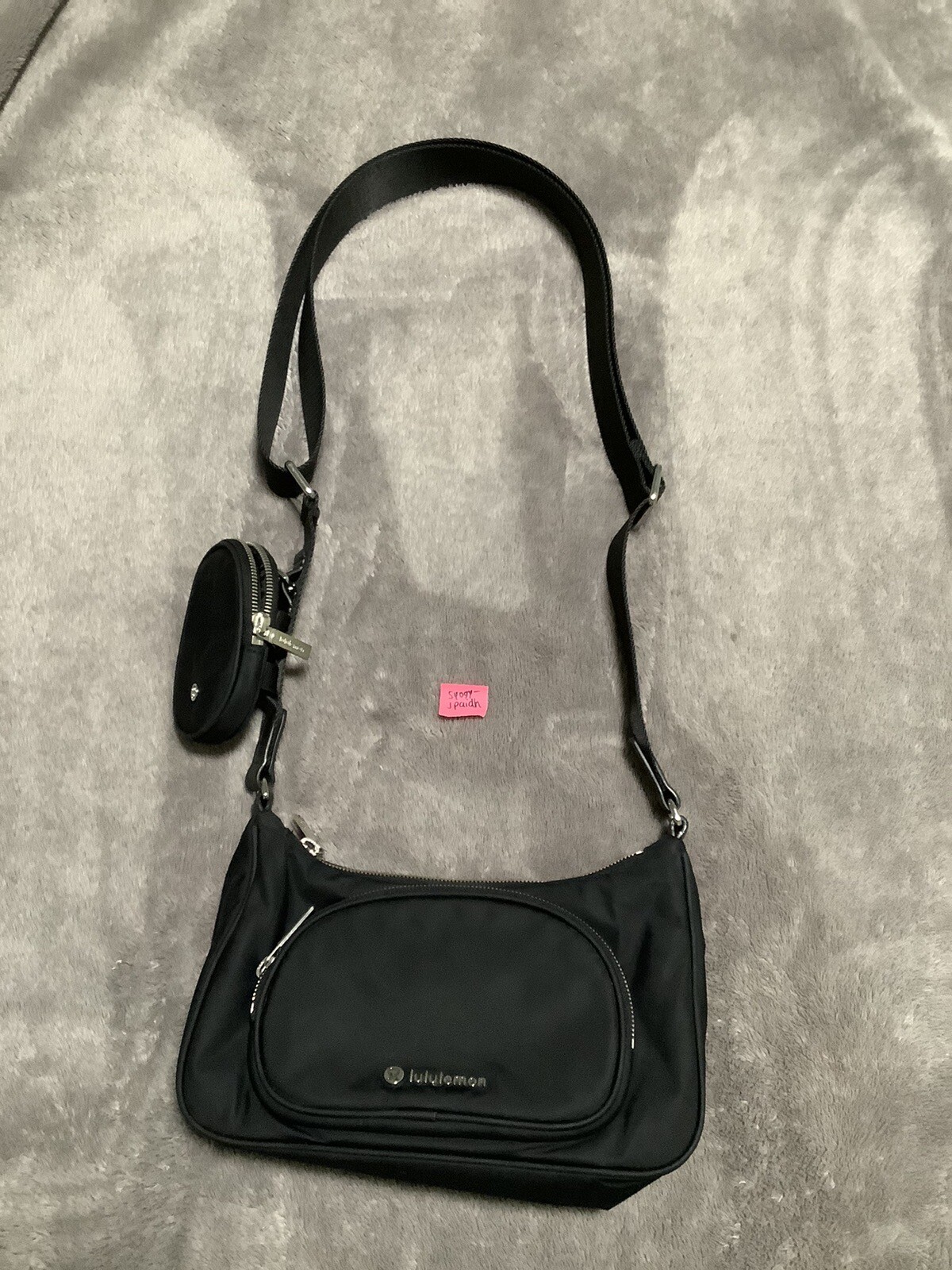 RARE 🍋 Lululemon 🍋 Crossbody with 🎄🎁 Nano Pouch 2L purse, Black, silver