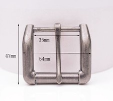 Antiqued Silver Single Prong Roller Belt Buckle Replacement Fits 35mm Belt Strap