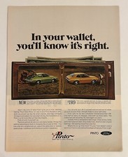 Ford Pinto Life Print Add 13x11 1970s Automobile