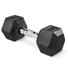 25 lb Dumbbells Hex Weights Rubber Encased Dumbbell for Fitness in Single Pack