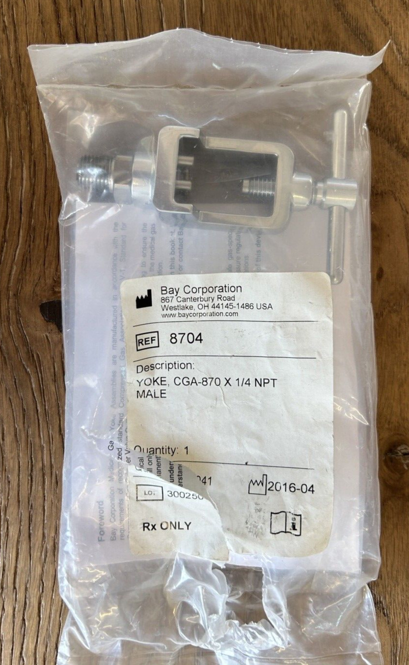 Bay Corp Ref 8704 Medical Gas Yoke Assembly; CGA-870 x 1/4 NPT Male