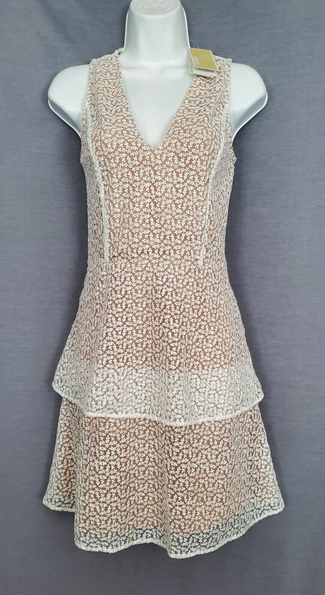 Preppy Floral Lace Overlay Dress Michael Kors W/ Tags Size