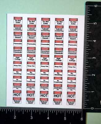 O Scale OSHA Danger Industrial Red Signs 2mil Vinyl Decals Cut Peel Stickers
