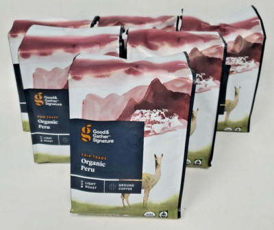 Good & Gather Fair Trade Organic Peru Ground Coffee 12oz Lot of 6 BB 4/2025