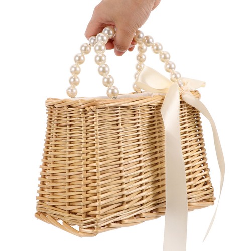 3 Pack Perle Handtasche Fräulein Strohsäcke Für Den Strand Damen-Geldbörse Aus - 第 12/12 張圖片