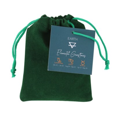 Erdelemente Trommelstein Set im Beutel Stier, Jungfrau, Steinbock Geschenk ST_77322