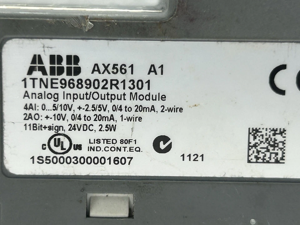 ABB 1TNE968902R1301 AX561 I/O MODULE ANALOG 4 INPIT I. 2 OUTPUT I.1- WIRE - Image 4 of 4
