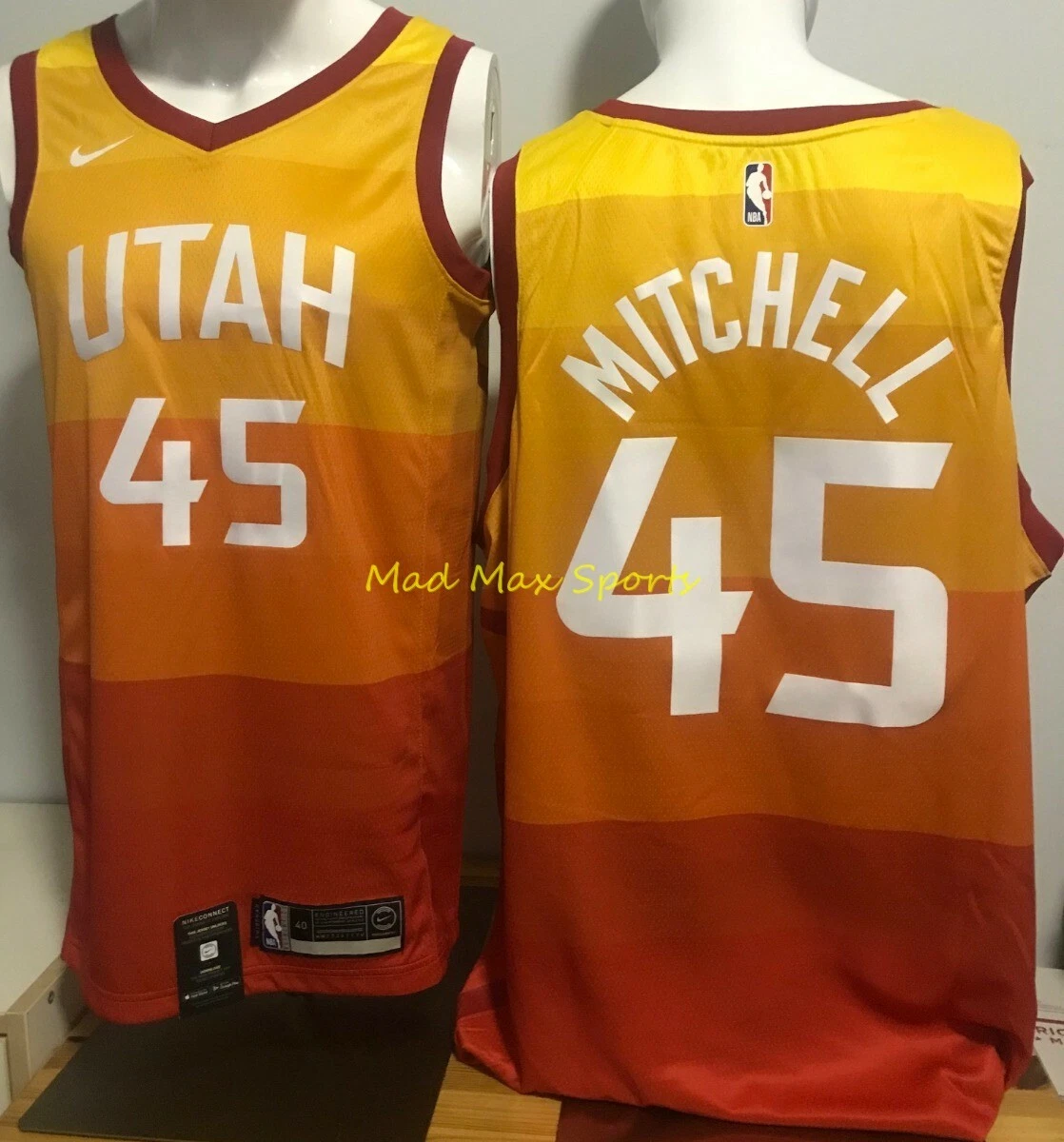 Men's Nike Donovan Mitchell Gold Utah Jazz Replica Swingman Jersey