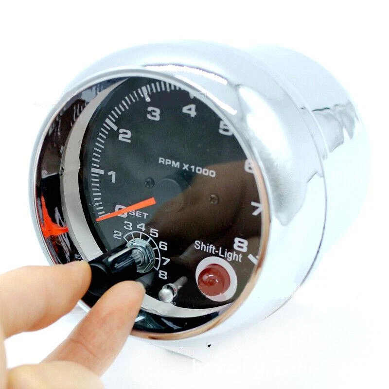 3.75" 7 Colors LED Auto Car Tachometer 0-8000 RPM for 4, 6 And 8 Cylinder Engine - Image 2 of 4