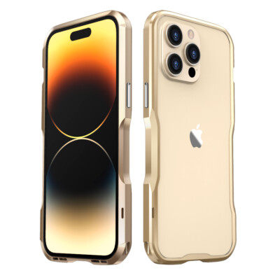 For iPhone 17/16 Pro/15/14/13 Aluminum Metal Frame Bumper Protective Armor Case