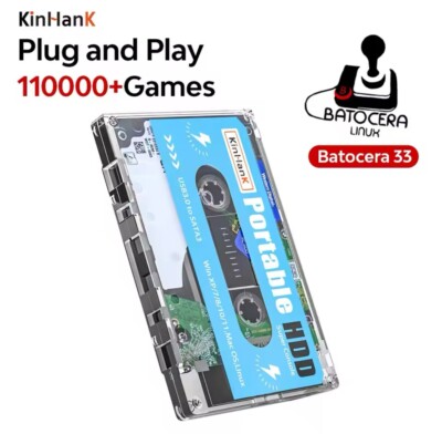 KINHANK Super Konsole 500G Gaming HDD 100000 Videospiele 70 Emulatoren für
