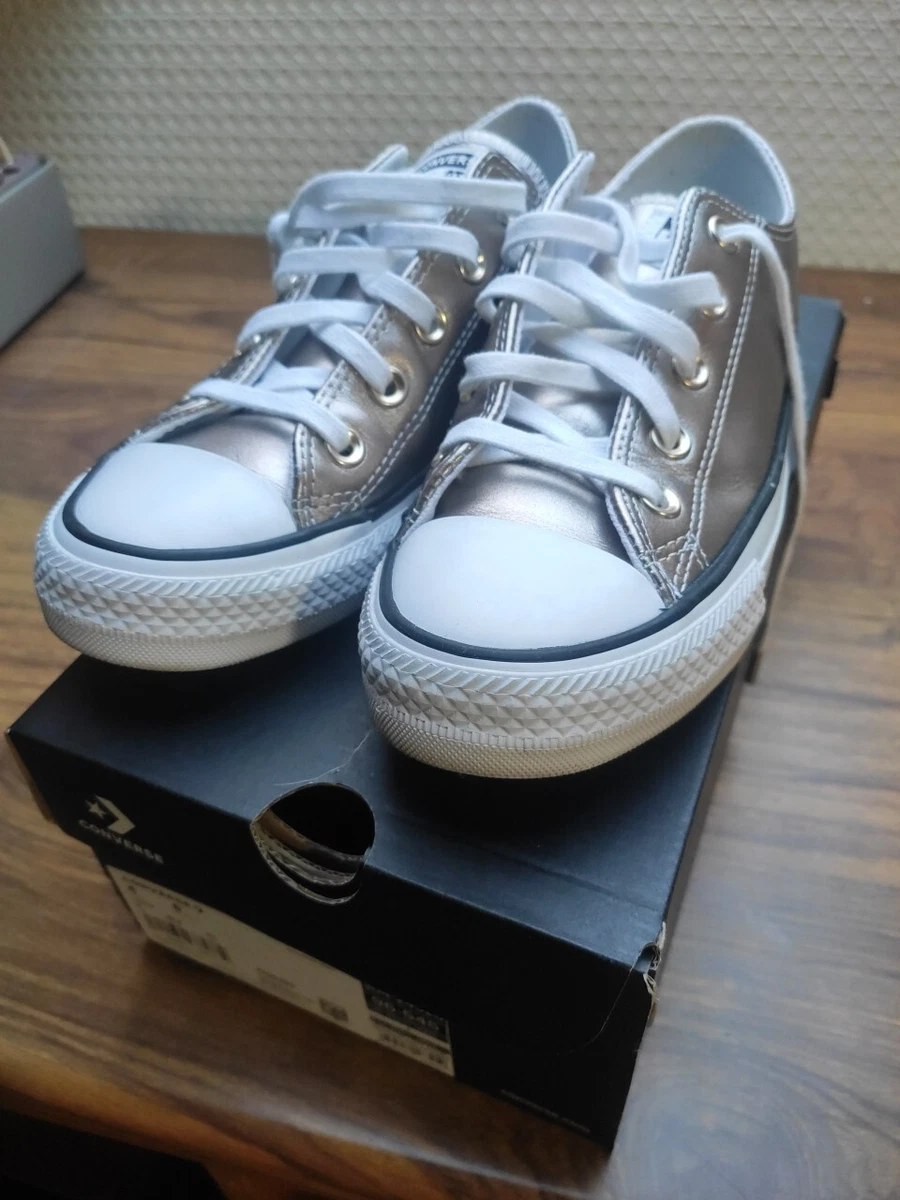 Converse All Star Metallic Gold Silver Trainers UK 4 37