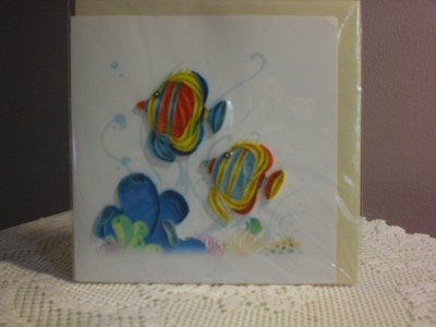 Quilling Cards LLC - 3D Colorful Fish Note Card
