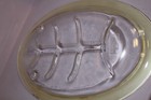 Vintage Glassbake silver  & glass serving tray with wood stand Made in U.S. A. — photo 2