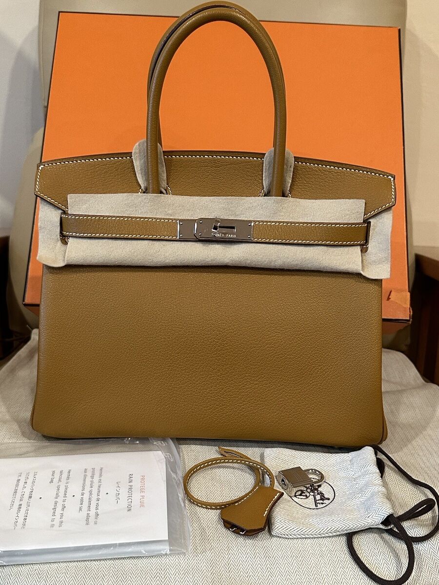 Authentic Hermes Birkin 30 Caramel/Gold Chèvre De Coromandel Authentic Hermes Birkin 30 Caramel/Gold Chèvre De Coromandel