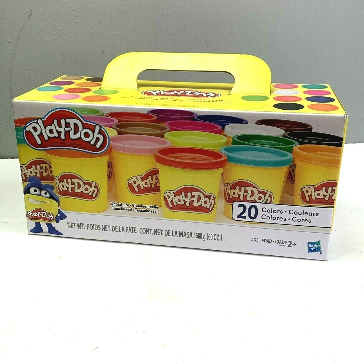 Playdoh Super Color Pack 20 Colors Hasbro 60 oz Carrying Box New Sealed  Multi