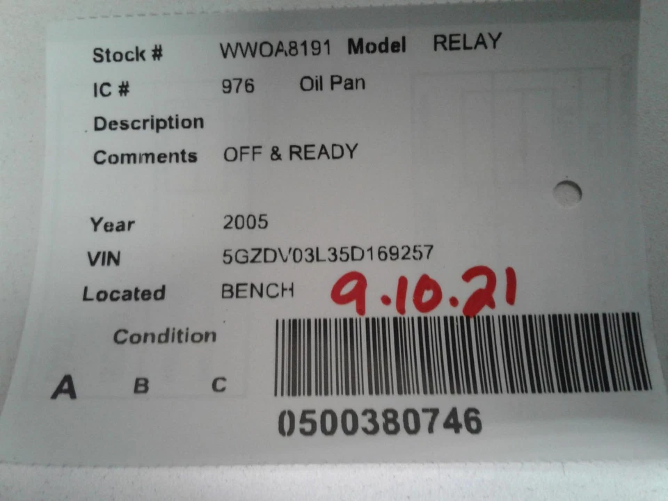 Used Engine Oil Pan fits: 2005 Saturn Relay Grade A - Image 3 of 4