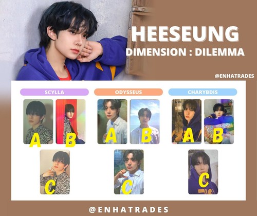 HEESEUNG ENHYPEN DIMENSION : DILEMMA Photo card SCYLLA ODYSSEUS CHARYBDIS ESC - Picture 4 of 11