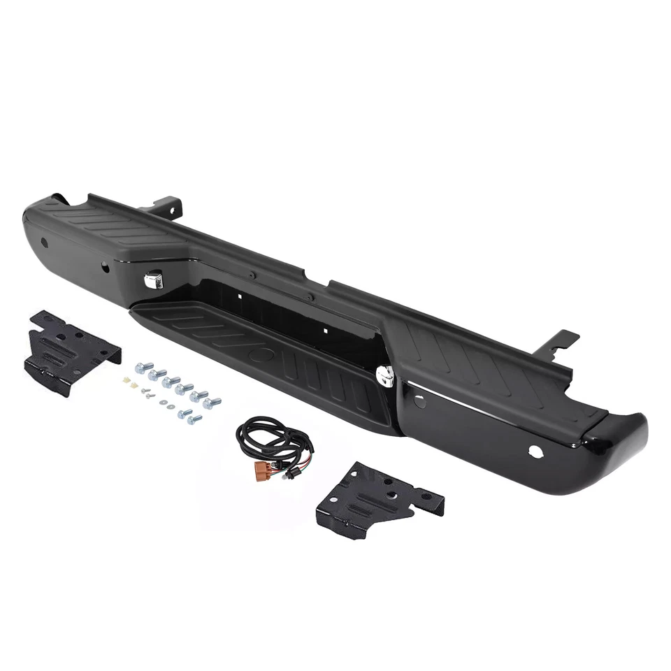 Chrome/ Black Complete Rear Bumper Assembly For Nissan Frontier 1998-2021 Steel - Imagem 3 de 4