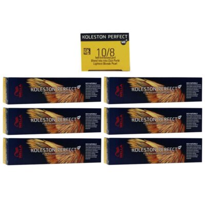 Wella Koleston 6 x 60 ml 10/8 hell lichtblond pearl Set