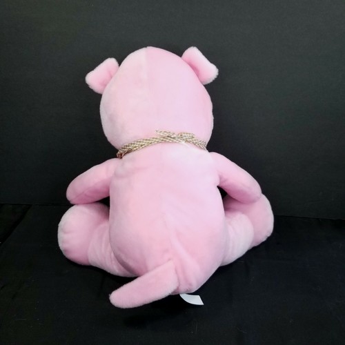 Pink Pig Plush Stuffed Animal Soft Brown Checkered Bandana 11" Farm Animal - Picture 5 of 6