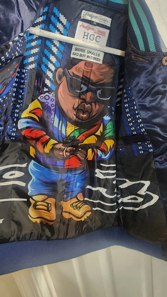 Biggie Smalls Bad Boy Headgear Youth 90s PUFFY Jacket Size XS, 100% Satin - Image 4 of 4