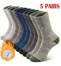 5 Pairs Merino Wool Socks for Man Women , Super Thick Hiking Sock Men's Thermal 