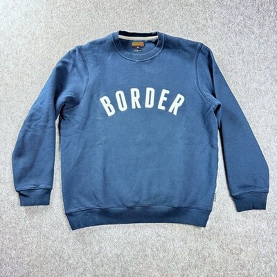 Barbour Sweatshirt Mens M Navy Blue Crewneck Hartland Border Logo Varsity