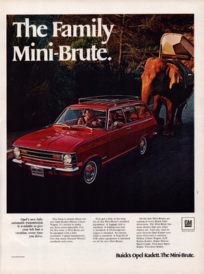 #ad Chrysler Opel Kadett Life Magazine Ad 1969 Mini Brute Wagon GM $12.95