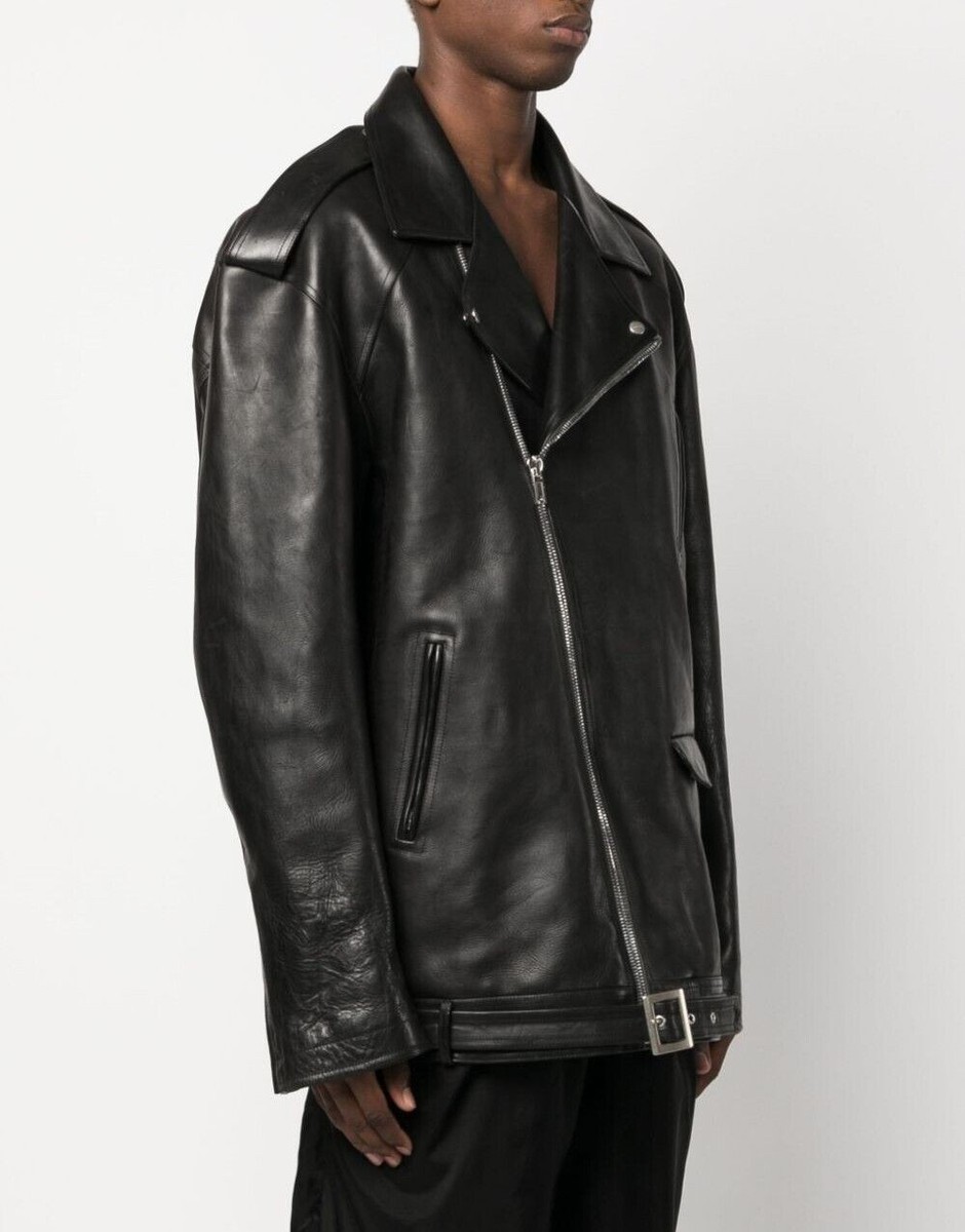 Rick Owens Jumbo Luke Stooges Leather Jacket Black RU01D3773