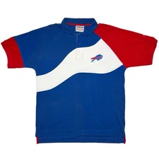 Vintage 90s Buffalo Bills NFL Apex One Collared Polo Shirt Colorblock Fits XL