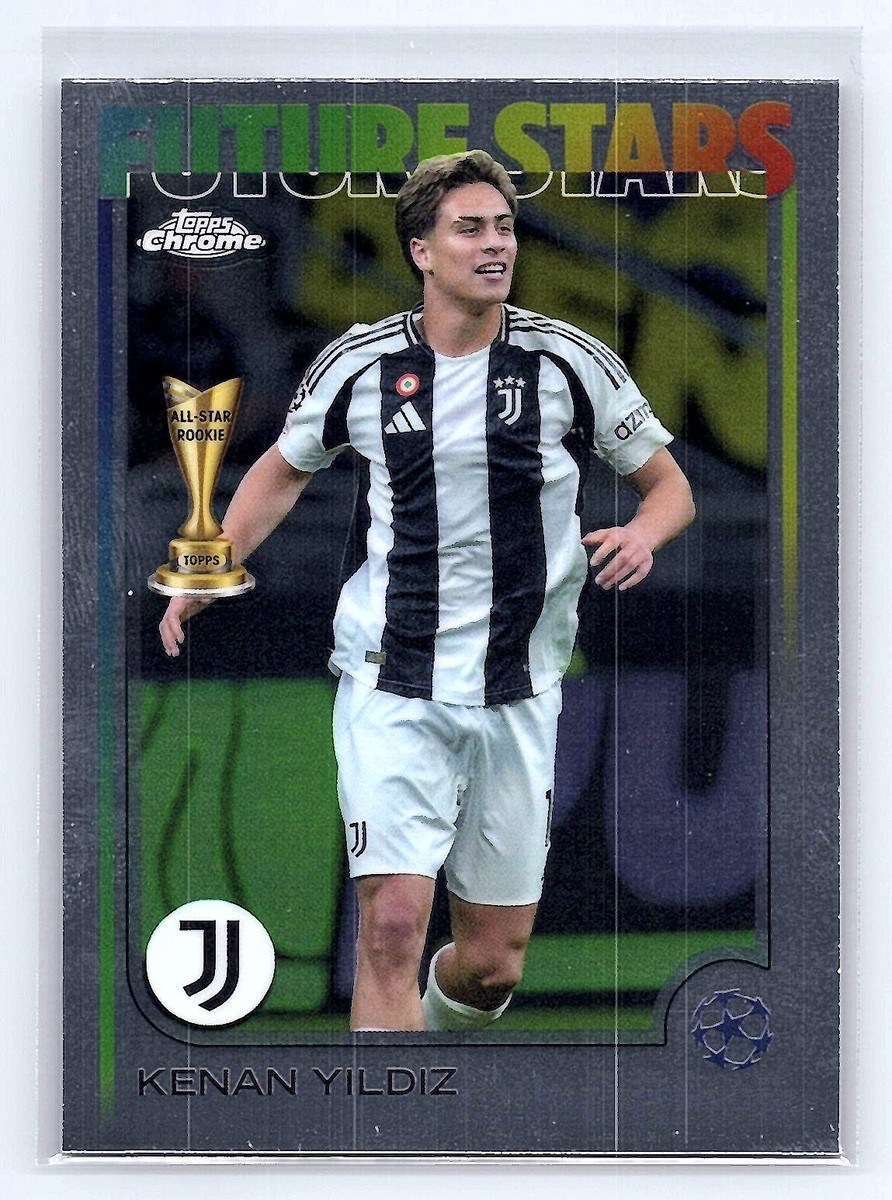 topps Chrome ユルティズ　サインカード Kenan Yildiz 2024-25 Topps Chrome UEFA Future Stars Blue