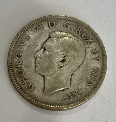 1947 25c Canada Silver Quarter - RAW - George VI - 25 Cents - w/ Maple Leaf
