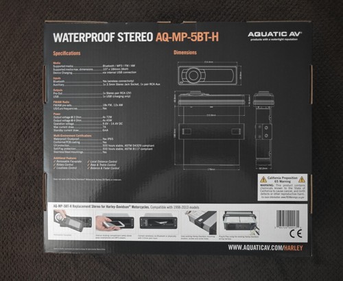 LECTEUR MULTIMÉDIA MP3 BLUETOOTH AQUATIC AV AQ-MP-5BT-H AVEC RADIO AM/FM - Photo 2/10