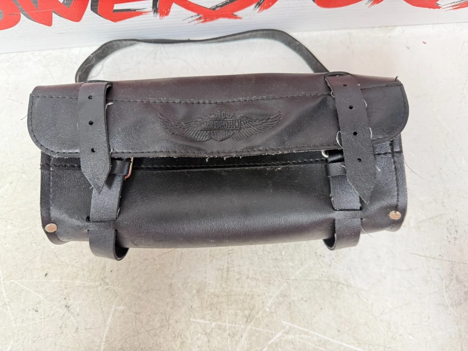 Harley Sportster R 2004 horquilla delantera bolsa de herramientas bolsa de almacenamiento cuero negro Foto 2 de 4