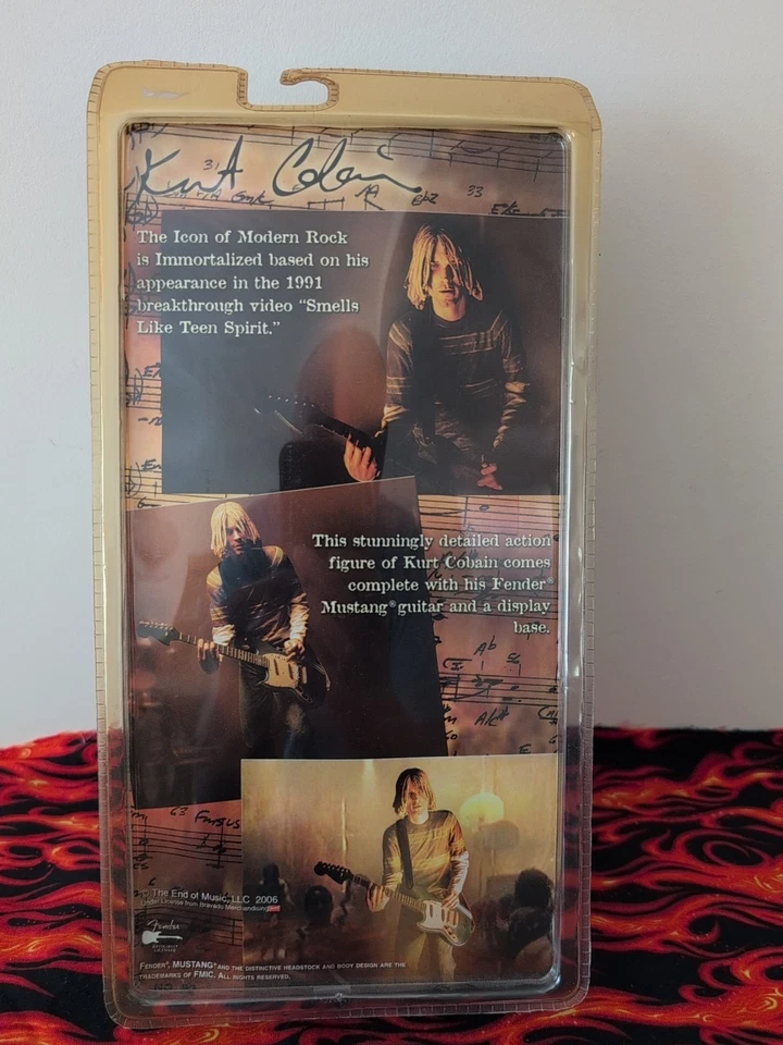 Figura de acción NECA Kurt Cobain 7"" con guitarra Skyblue (2006) sellada Foto 2 de 4