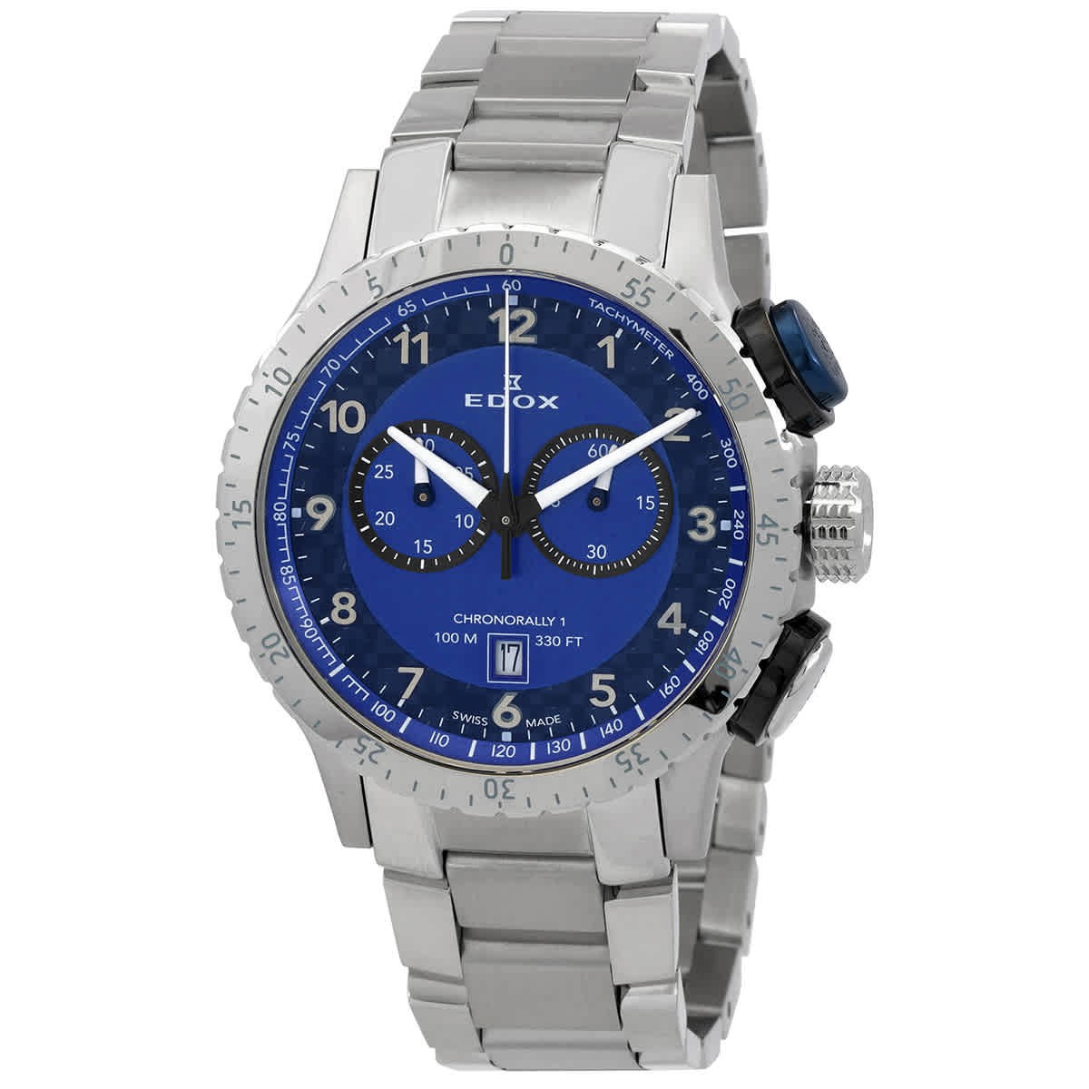 Edox Chronorally 1 Chronograph Quartz Blue Dial Men's Watch