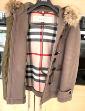 Burberry Brit Duffle Coat With Hood Size 12 - Fur is detachable