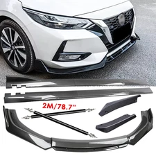 For Nissan Altima Carbon Fiber Side Skirt Rear & Front Bumper Lip Splitter