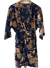 Boohoo Women’s Blue Floral Kimono Dress Size 2