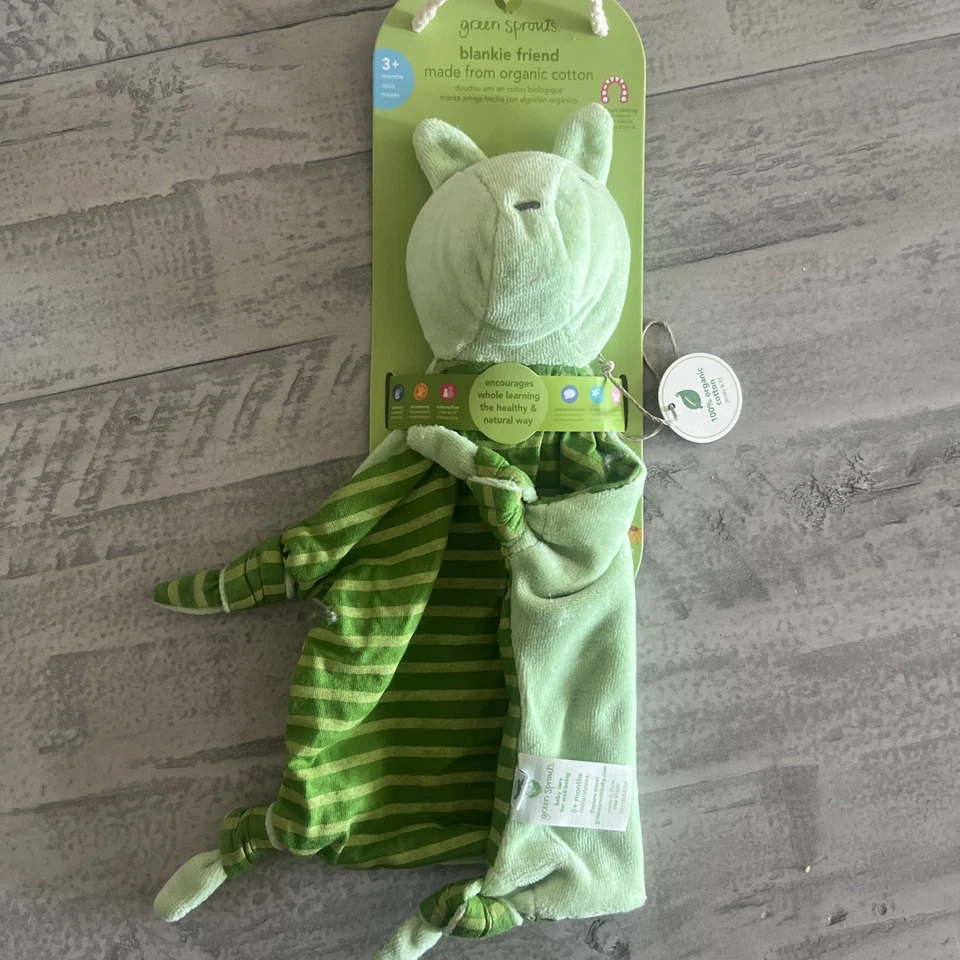 Blankie Friend Green Sprouts algodón orgánico 3+ meses nuevo con etiquetas verde Foto 2 de 4