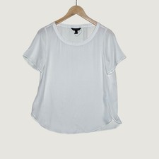 Banana Republic Scoop Neck Short Sleeve Shirt size XS Petite White