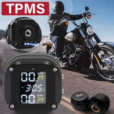 Waterproof Wireless Motorcycle TPMS Tire Tyre Pressure Monitor System +2 Sensors