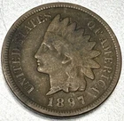 1897 Indian Head Cent VG Very Good Condition Penny 1c Cent - 0042