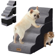 Dog Ramp for Large Dogs with Tunnel, 24" H 5 Steps for High Bed