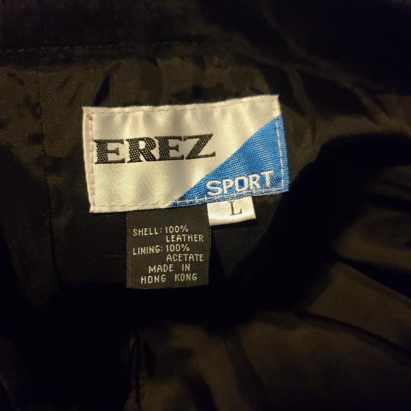 Women's EREZ Sport 100% Leather Black Pants, Size Large, Pockets, Great Cond!