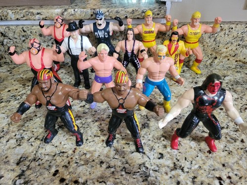 OSFTM WCW Lot of 13 O.S.F.T.M. Wrestling Figures Sting HOGAN HARLEM HEAT VTG 90s