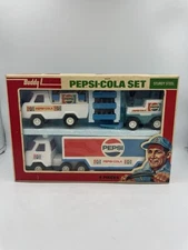 Vtg 1976 Buddy L Pepsi Cola Set Truck Forklift Hauler Bottles Original Box 4967